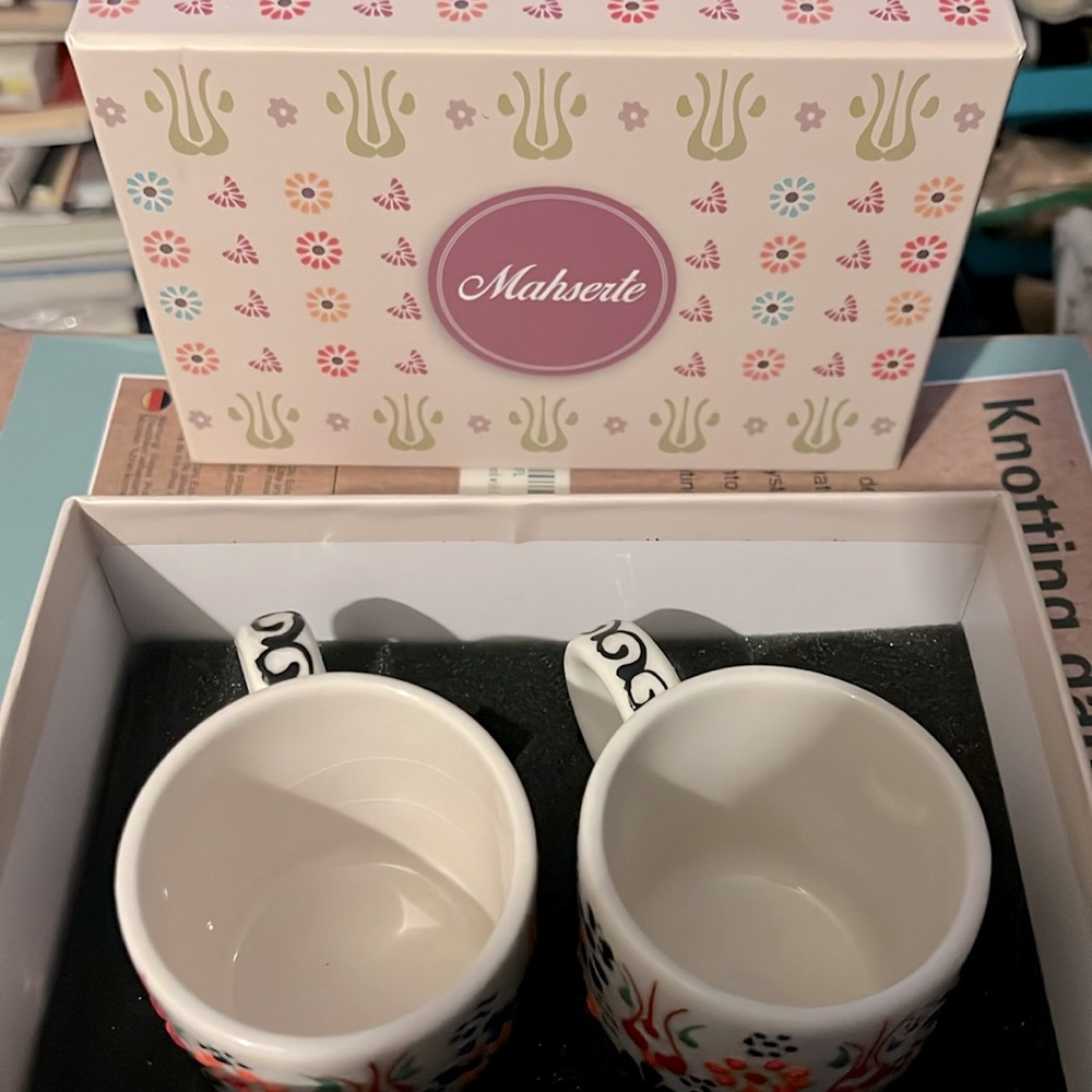 2 Mahserte Handmade Ceramic 5Oz Espresso Cups, Coffee Cup Set, NEW! - Picture 9 of 9
